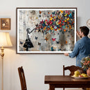 Butterfly Girl Wall Art – Vibrant Street Style Canvas Print,