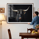 Majestic Longhorn Bull Wall Art Canvas Print – Dark by MyGreatCanvas | Canvas Wall Art Prints | Photo Prints & Wall Decor