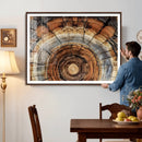 Tree Rings Wall Art Canvas Print – Rustic Wood Texture