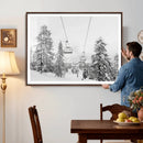 Ski Lift Wall Art – Framed Snowy Mountain Canvas Artwork by MyGreatCanvas | Canvas Wall Art Prints | Photo Prints & Wall Decor