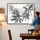 Black and White Palm Wall Art Canvas Print – Framed