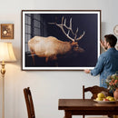 Rustic Elk Wall Art Canvas Print – Framed Moody Wildlife Art by MyGreatCanvas | Canvas Wall Art Prints | Photo Prints & Wall Decor