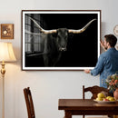 Texas Longhorn Wall Art Canvas Print – Framed Rustic Western