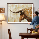 Rustic Longhorn Bull Wall Art Canvas Print – Vintage Western by MyGreatCanvas | Canvas Wall Art Prints | Photo Prints & Wall Decor