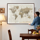 Detailed World Map Wall Art Canvas Print by MyGreatCanvas | Canvas Wall Art Prints | Photo Prints & Wall Decor