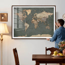 Rustic Black and Wood World Map Canvas Wall Art – Framed by MyGreatCanvas | Canvas Wall Art Prints | Photo Prints & Wall Decor