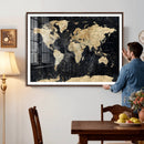Framed Large World Map Wall Art Canvas Print for Living Room by MyGreatCanvas | Canvas Wall Art Prints | Photo Prints & Wall Decor