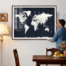 Black World Map Wall Art Canvas Print for Home Office and by MyGreatCanvas | Canvas Wall Art Prints | Photo Prints & Wall Decor