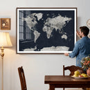Colorful Watercolor World Map Canvas Print – Vibrant Framed