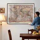 Grunge World Map Canvas Wall Art - Vintage Aged World Map by MyGreatCanvas | Canvas Wall Art Prints | Photo Prints & Wall Decor