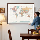 Pastel Colors World Map Wall Art Canvas Print by MyGreatCanvas | Canvas Wall Art Prints | Photo Prints & Wall Decor