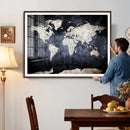 Vintage World Map Canvas Wall Art – Antique Triptych Map