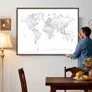 World Map Canvas Print – Framed Modern Detailed Map of the by MyGreatCanvas | Canvas Wall Art Prints | Photo Prints & Wall Decor