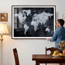 Black World Map Canvas Print – Detailed Map for Couples and by MyGreatCanvas | Canvas Wall Art Prints | Photo Prints & Wall Decor