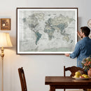 Neutral Vintage World Map Canvas Wall Art Print, Classic Map by MyGreatCanvas | Canvas Wall Art Prints | Photo Prints & Wall Decor