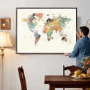 Framed World Map Wall Art Canvas Print for Living Room and by MyGreatCanvas | Canvas Wall Art Prints | Photo Prints & Wall Decor
