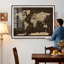 Colorful World Map Canvas Wall Art with Landmarks – Framed by MyGreatCanvas | Canvas Wall Art Prints | Photo Prints & Wall Decor