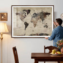 Neutral Watercolor World Map Canvas Wall Art – Framed Earth by MyGreatCanvas | Canvas Wall Art Prints | Photo Prints & Wall Decor