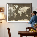 Vintage World Map Canvas Print – Framed Travel Map Wall Art