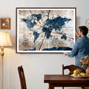 Rustic World Map Canvas Print – Framed Wall Art for Couples, by MyGreatCanvas | Canvas Wall Art Prints | Photo Prints & Wall Decor