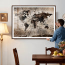 Black and White World Map Canvas Print – Framed Wall Art for by MyGreatCanvas | Canvas Wall Art Prints | Photo Prints & Wall Decor