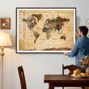 Navy Blue and Gold World Map Canvas Print – Framed Luxury by MyGreatCanvas | Canvas Wall Art Prints | Photo Prints & Wall Decor