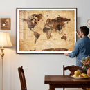 Modern Red and Gray World Map Canvas Print – Framed Wall Art by MyGreatCanvas | Canvas Wall Art Prints | Photo Prints & Wall Decor