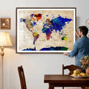 Watercolor World Map Canvas Print – Framed Wall Art for by MyGreatCanvas | Canvas Wall Art Prints | Photo Prints & Wall Decor