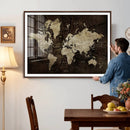 Blue World Map Canvas Wall Art – Framed Modern Travel Map by MyGreatCanvas | Canvas Wall Art Prints | Photo Prints & Wall Decor
