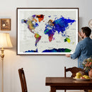 World Map Wall Art Canvas Print, Modern Decorative Framed by MyGreatCanvas | Canvas Wall Art Prints | Photo Prints & Wall Decor