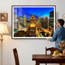 Chicago Wall Art Canvas Print - Chicago City Downtown Night by MyGreatCanvas | Canvas Wall Art Prints | Photo Prints & Wall Decor