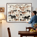 Wild Horses Wall Art Canvas Print - Abstract Farm Longhorn by MyGreatCanvas | Canvas Wall Art Prints | Photo Prints & Wall Decor