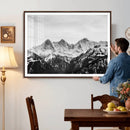 Black and White Mountain Wall Art Canvas Print, Snowy Alpine by MyGreatCanvas | Canvas Wall Art Prints | Photo Prints & Wall Decor