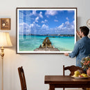 Caribbean Ocean Pier Seascape Wall Art Canvas Print, by MyGreatCanvas | Canvas Wall Art Prints | Photo Prints & Wall Decor