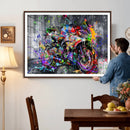 Graffiti Motorcycle Wall Art Canvas Print, Urban Street Art by MyGreatCanvas | Canvas Wall Art Prints | Photo Prints & Wall Decor