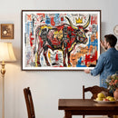 Texas Bull Wall Art Canvas Print, Abstract Graffiti Bull by MyGreatCanvas | Canvas Wall Art Prints | Photo Prints & Wall Decor