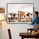 Texas Longhorn Cattle Wall Art Canvas Print, Sepia Western by MyGreatCanvas | Canvas Wall Art Prints | Photo Prints & Wall Decor