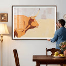 Minimal Longhorn Bull Wall Art Canvas Print, Neutral Western by MyGreatCanvas | Canvas Wall Art Prints | Photo Prints & Wall Decor