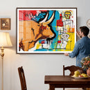 Basquiat Style Bull Graffiti Wall Art Canvas Print, Street by MyGreatCanvas | Canvas Wall Art Prints | Photo Prints & Wall Decor