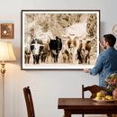 Western Longhorn Herd Wall Art Canvas Print, Sepia Texas by MyGreatCanvas | Canvas Wall Art Prints | Photo Prints & Wall Decor