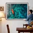 Turquoise Ocean Boat Wall Art Canvas Print by MyGreatCanvas | Canvas Wall Art Prints | Photo Prints & Wall Decor
