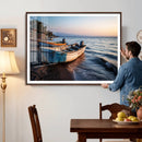 Coastal Fishing Boats Wall Art Canvas Print, Sunset Beach by MyGreatCanvas | Canvas Wall Art Prints | Photo Prints & Wall Decor