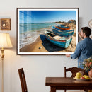 Coastal Fishing Boats Wall Art Canvas Print, Sunset Beach by MyGreatCanvas | Canvas Wall Art Prints | Photo Prints & Wall Decor