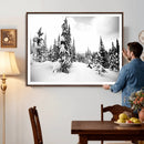 Black and White Snowy Pine Forest Wall Art Canvas Print, by MyGreatCanvas | Canvas Wall Art Prints | Photo Prints & Wall Decor