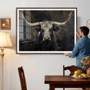 Rustic Longhorn Bull Wall Art Canvas Print – Vintage Western by MyGreatCanvas | Canvas Wall Art Prints | Photo Prints & Wall Decor