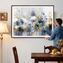 Large Abstract Flowers Wall Art Canvas Print – Gold and Blue by MyGreatCanvas | Canvas Wall Art Prints | Photo Prints & Wall Decor