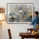 Abstract Floral Wall Art Canvas Print – Gold and Blue by MyGreatCanvas | Canvas Wall Art Prints | Photo Prints & Wall Decor