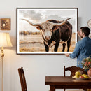 Texas Longhorn Bull Rustic Wall Art Canvas Print, Western by MyGreatCanvas | Canvas Wall Art Prints | Photo Prints & Wall Decor