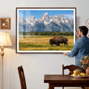 Bison in Mountain Landscape Wall Art Canvas Print – Western by MyGreatCanvas | Canvas Wall Art Prints | Photo Prints & Wall Decor