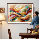 Geometric Abstract Wall Art Canvas Print, Orange Blue by MyGreatCanvas | Canvas Wall Art Prints | Photo Prints & Wall Decor